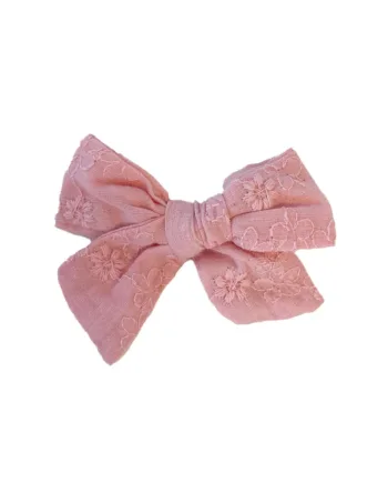 Alvilda Sløjfe Lyserød Broderet Hos Frisøren   Baronen