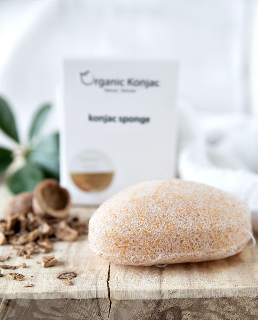 Organic Konjac Svamp Walnut Shell Ekstra Peelende Hos Frisøren Baronen