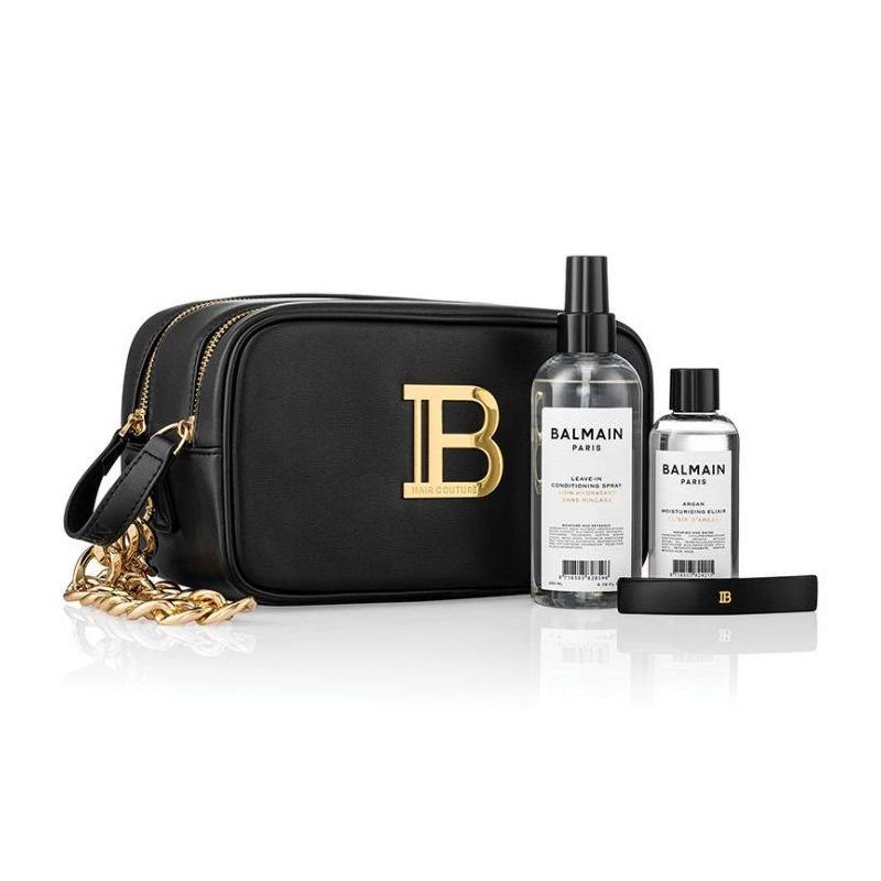 Balmain Signature Bag  Leave In  Argan Elixir  Barrette Medium Black