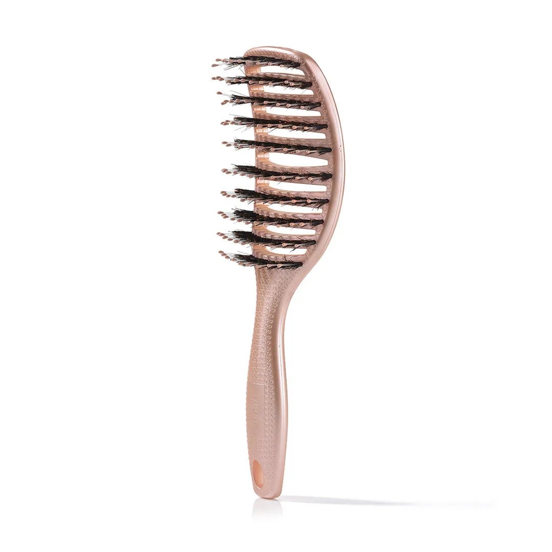 Curvy Brush Hårbørste Med Vildsvinehår Shiny Rose