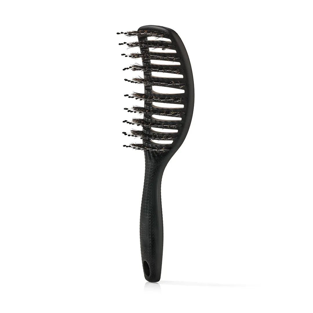 Curvy Brush Hårbørste Med Vildsvinehår Soft Black