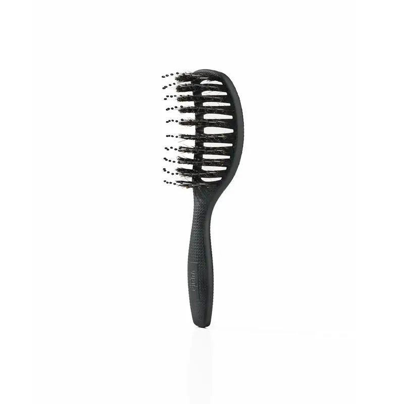 Mini Curvy Brush Hårbørste Med Vildsvinehår Soft Black