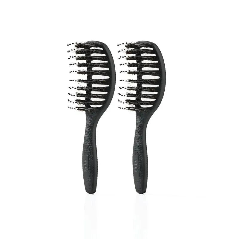 Mini Curvy Brush Hårbørste Med Vildsvinehår   Stk Soft Black  Spar 16