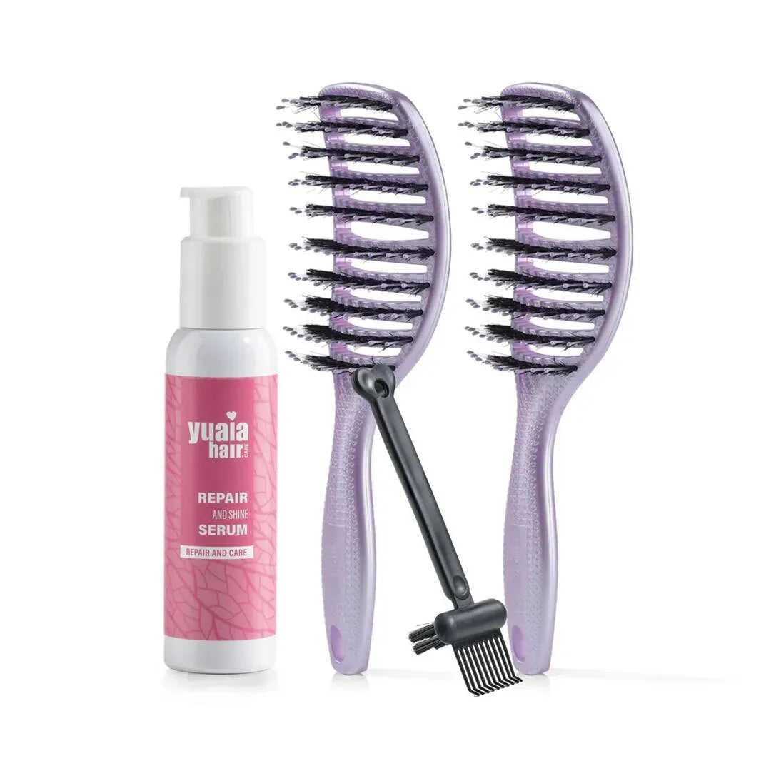 Ultimative Detangler Sæt   Stk Lavender  Gratis Hårserum Og Cleaning Brush