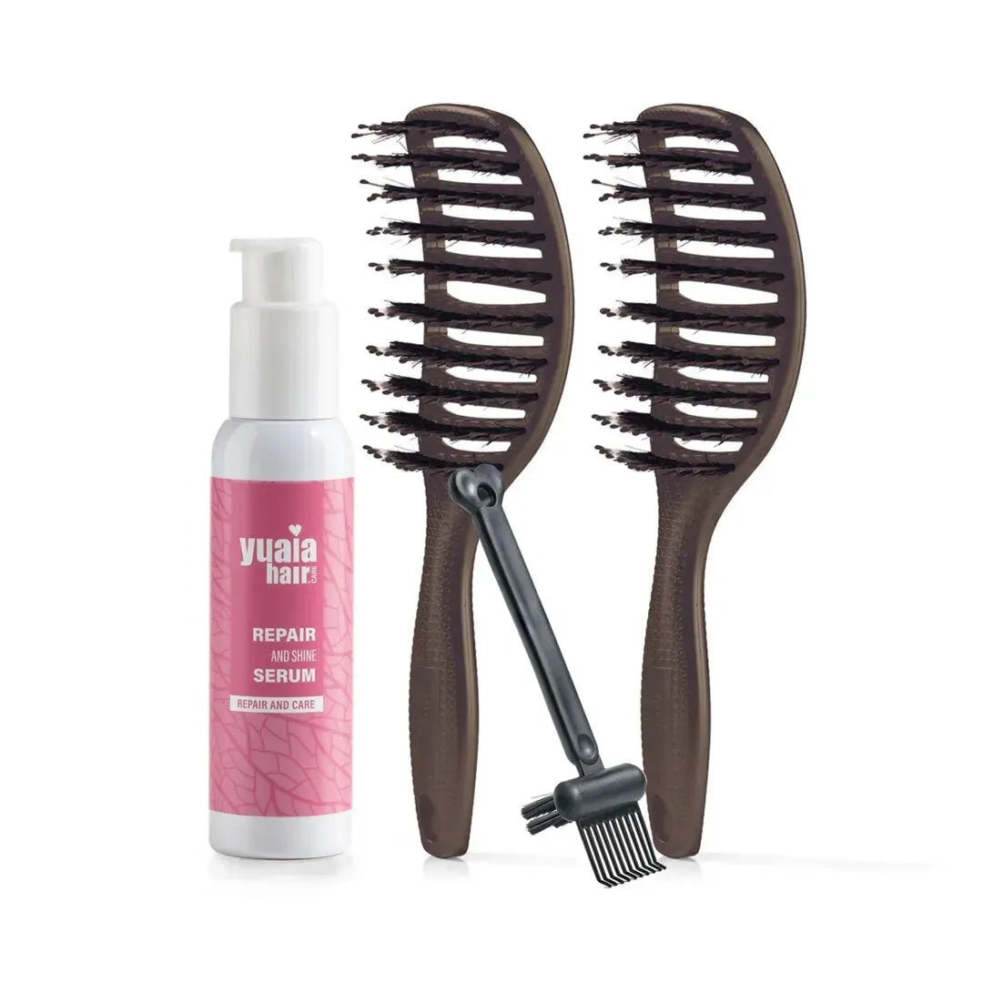 Ultimative Detangler Sæt   Stk Soft Espresso  Gratis Hårserum Og Cleaning Brush