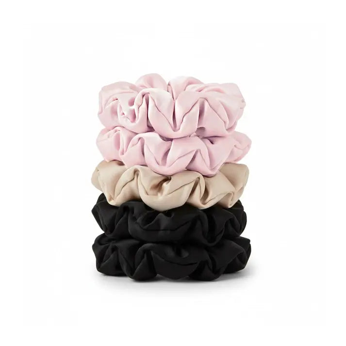 -pak Soft Satin Scrunchies Medium Blush