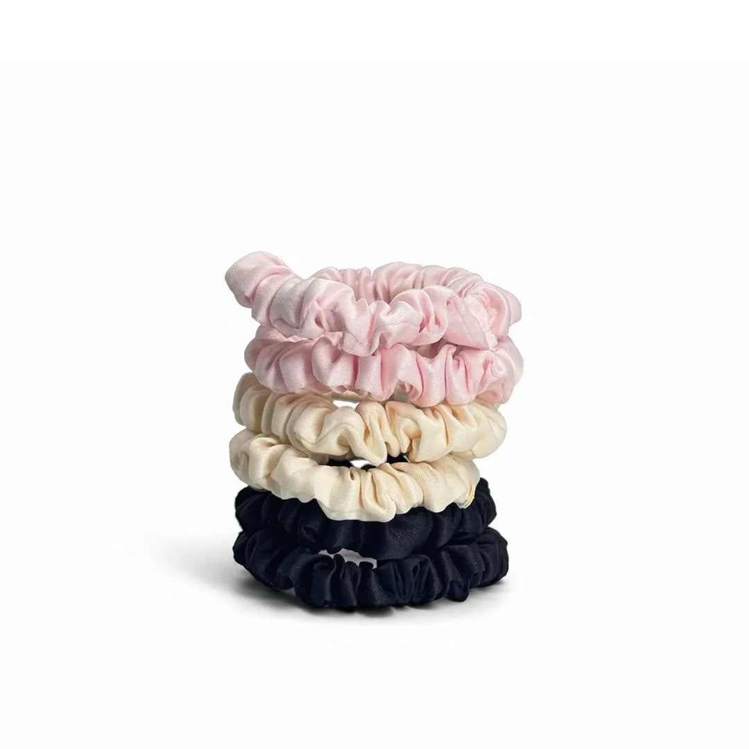 -pak Soft Satin Scrunchies Small Blush