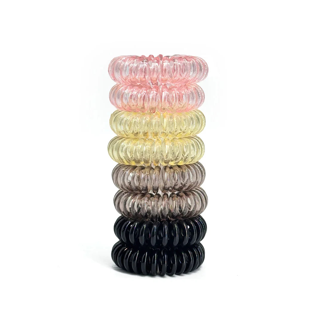-pak Spiral Hårelastikker Blush